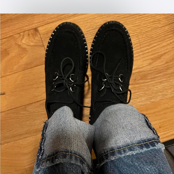 Real Suede Lace Up Chunky Loafer. - Picture 6 of 6